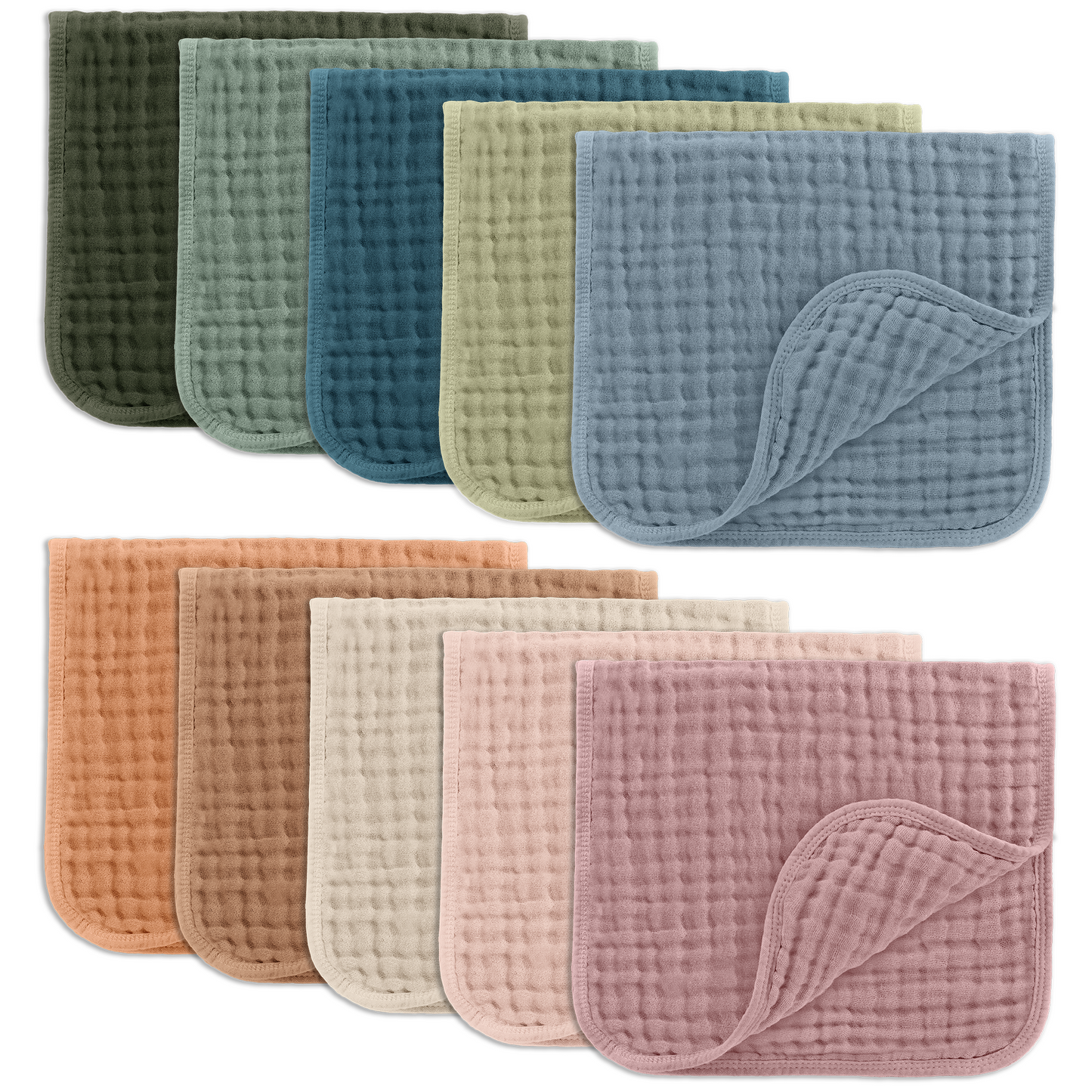 Muslin Burp Cloths in Multicolor