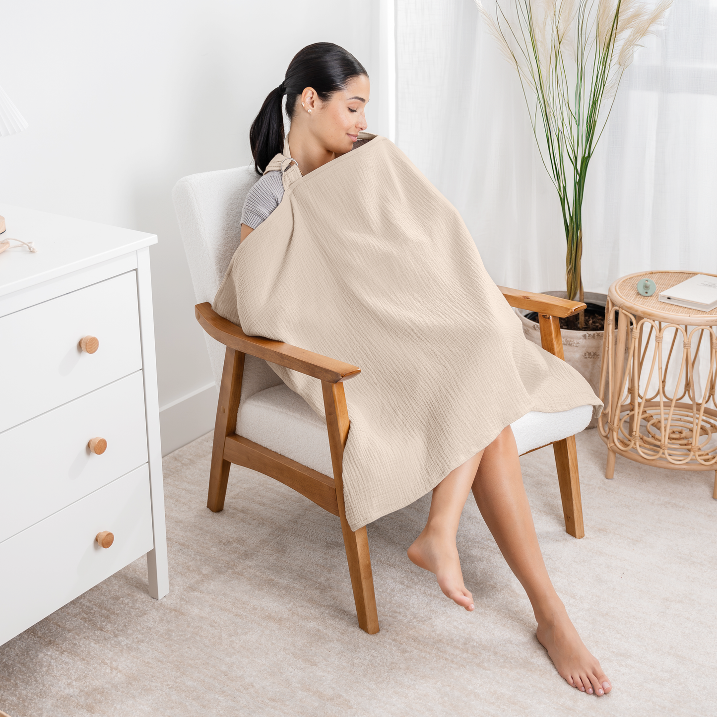 Muslin Nursing Cover in Sand