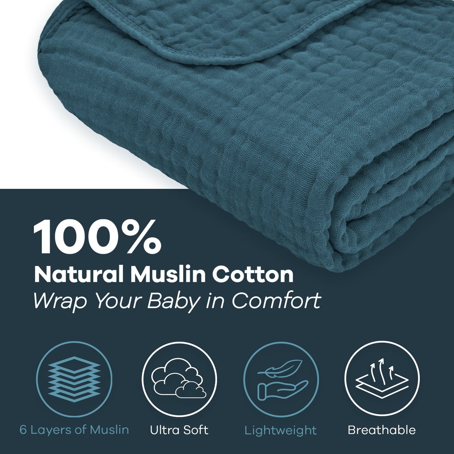 Baby Muslin Blanket in Neptune