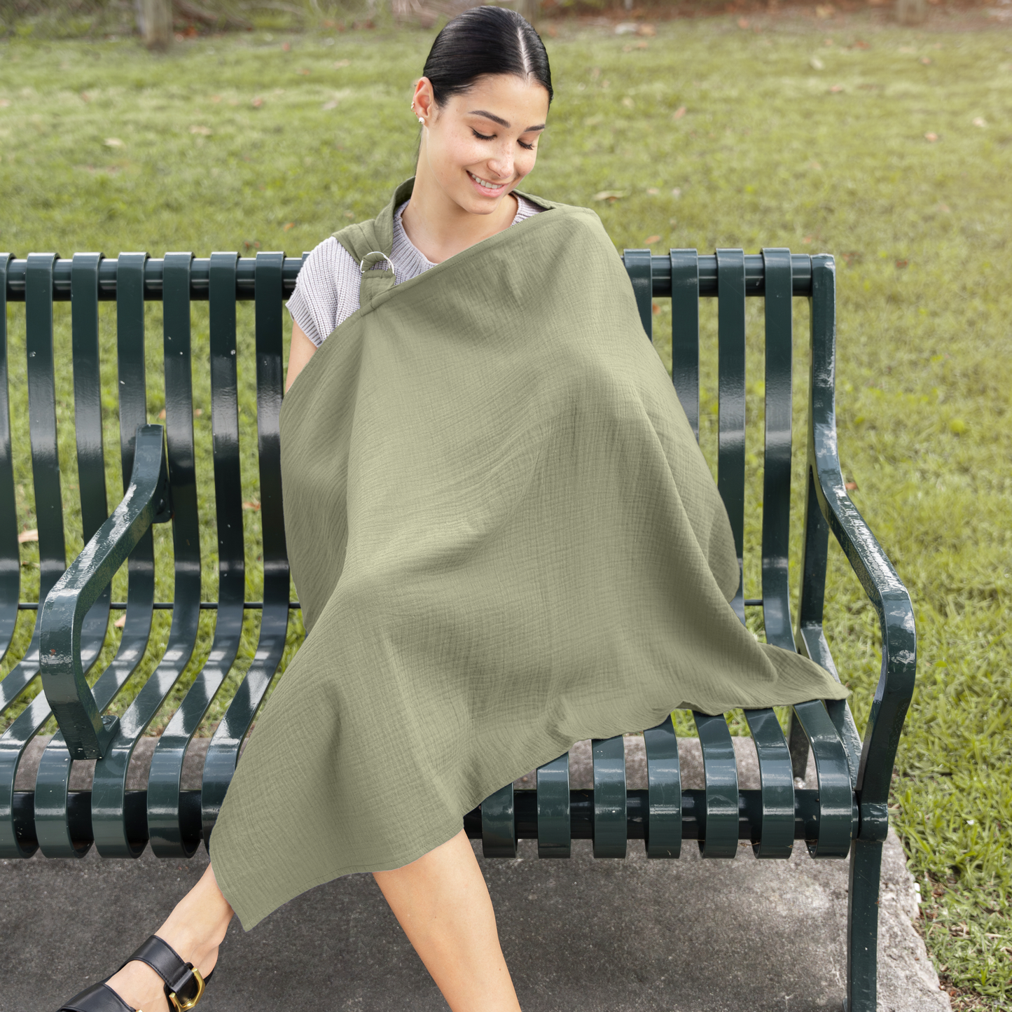 Muslin Nursing Cover in Sage