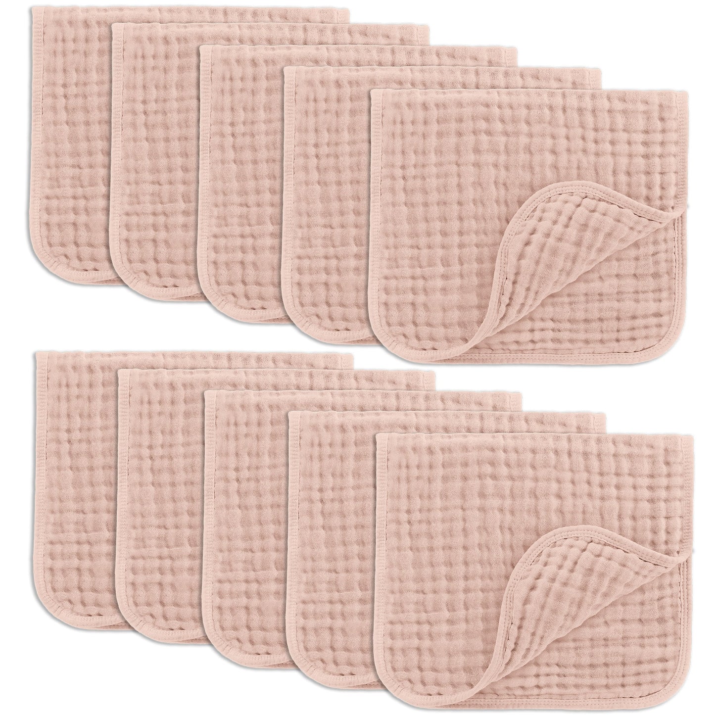 Muslin Burp Cloths in Blush