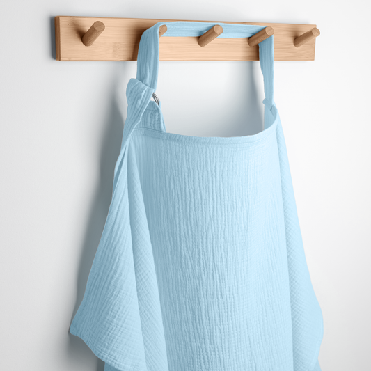 Muslin Nursing Cover in Sky Blue