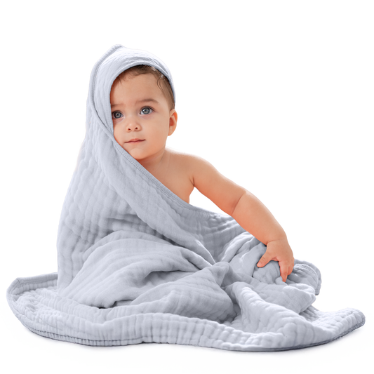Baby Hooded Towels in Slate
