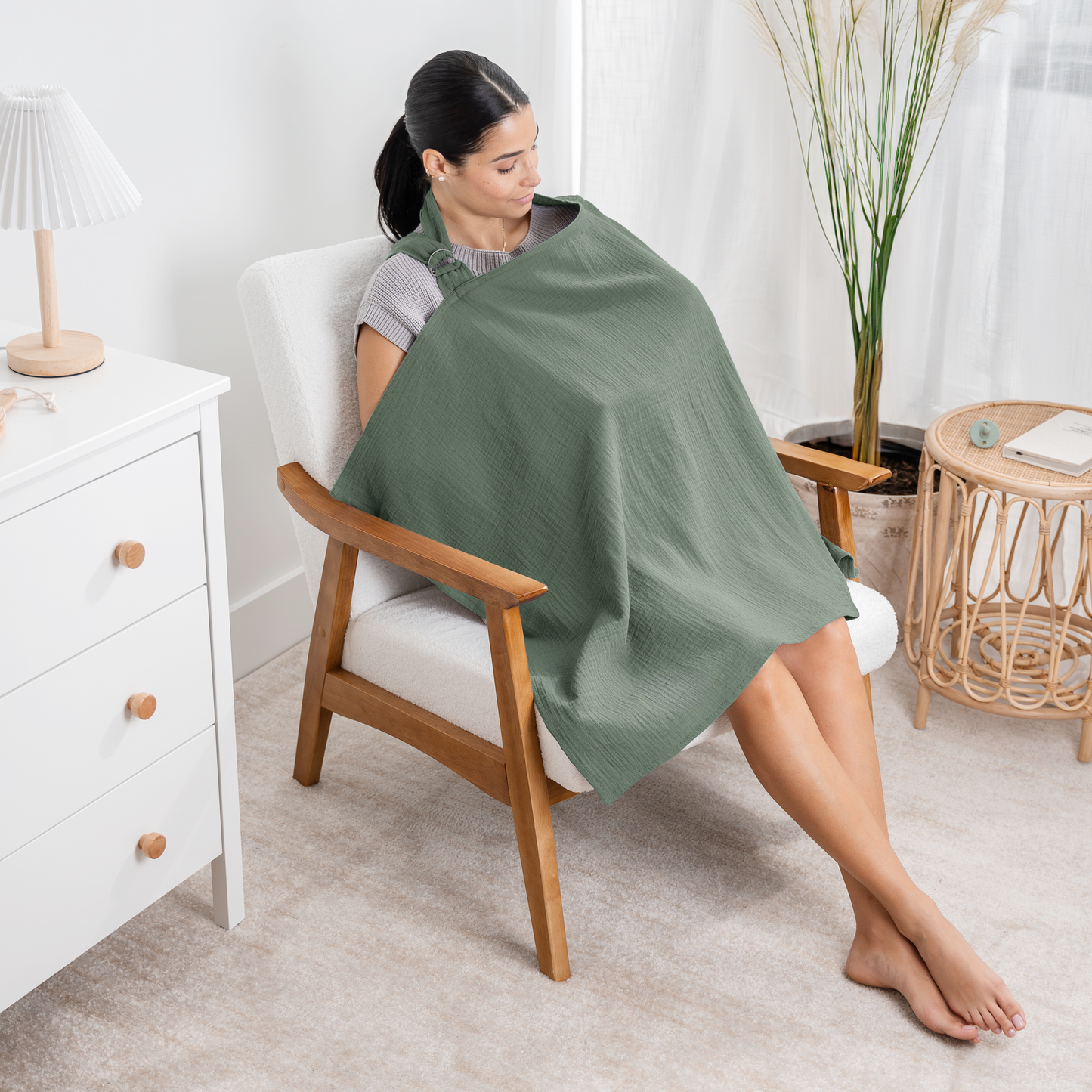 Muslin Nursing Cover in Fern