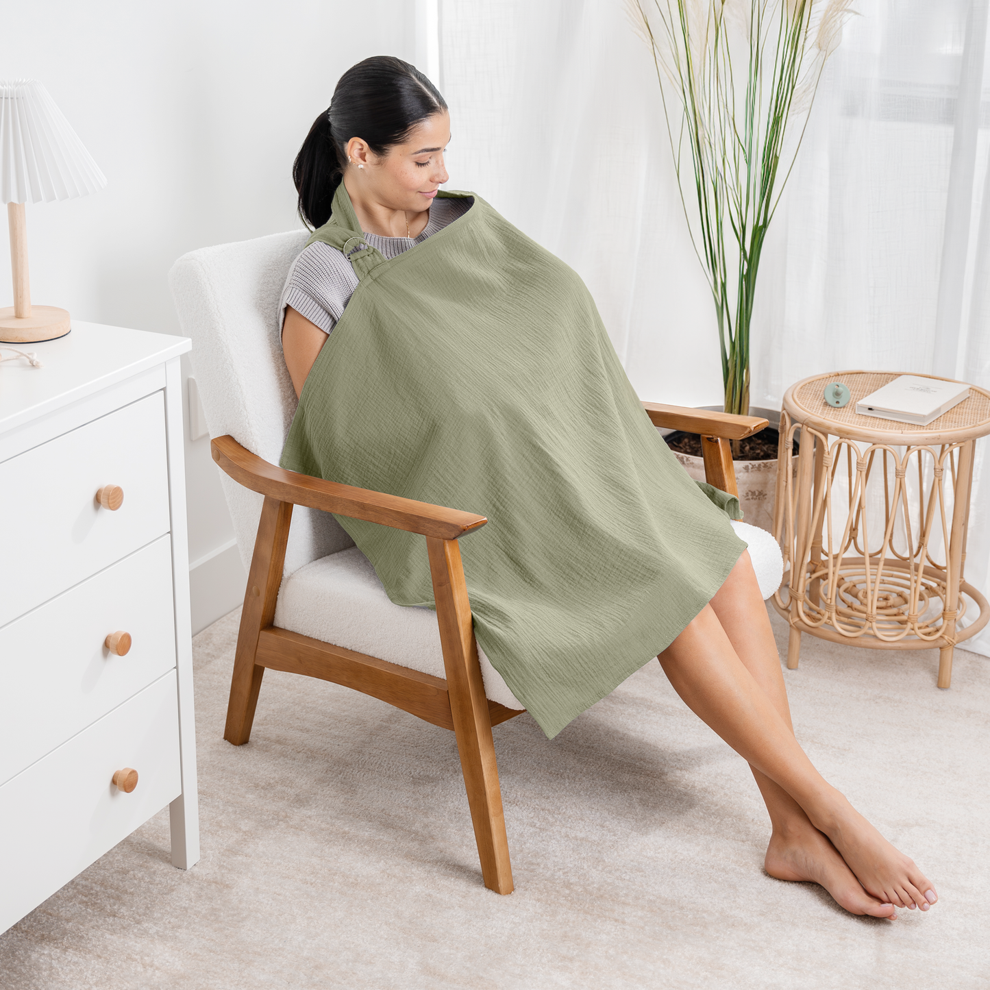 Muslin Nursing Cover  in Sage