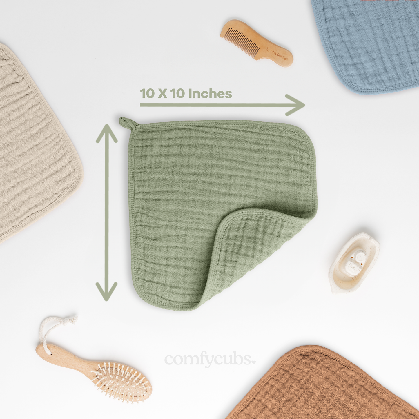 Muslin Washcloths in Multi-Boy