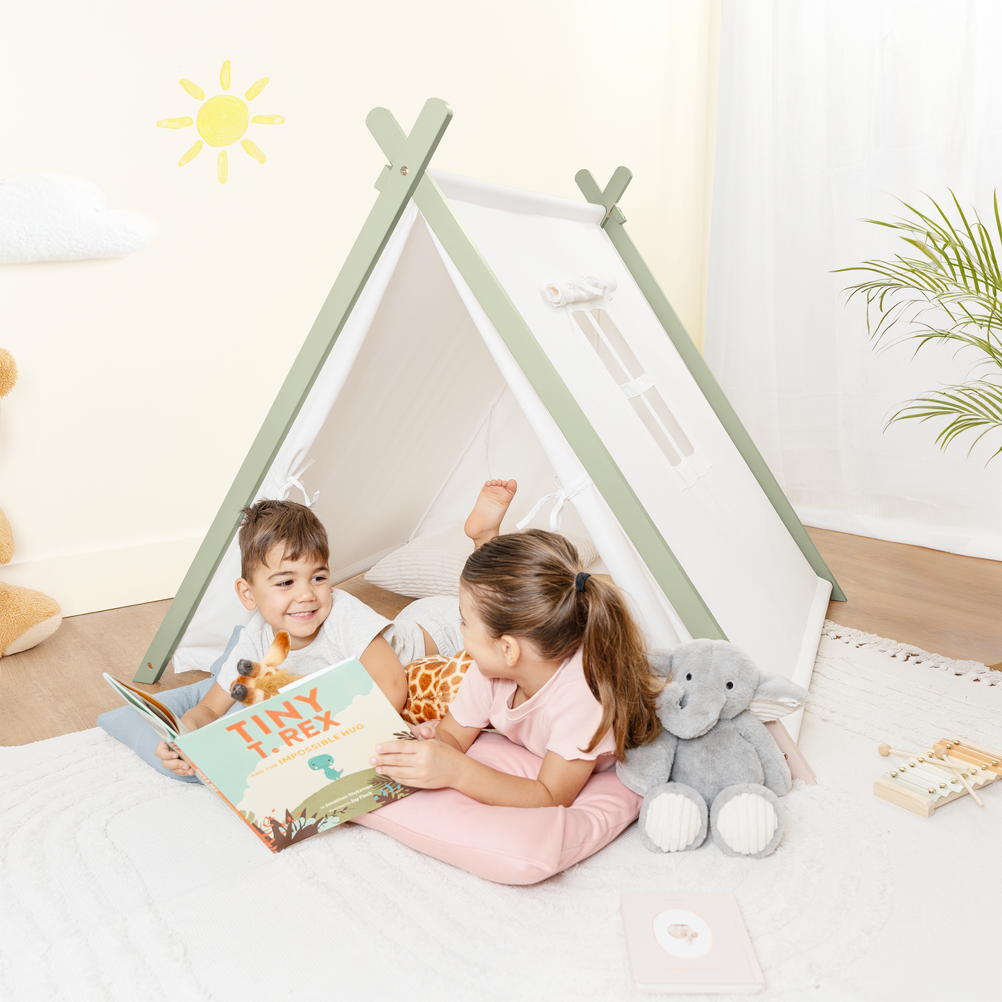 Kids Indoor Play Tent in Sage