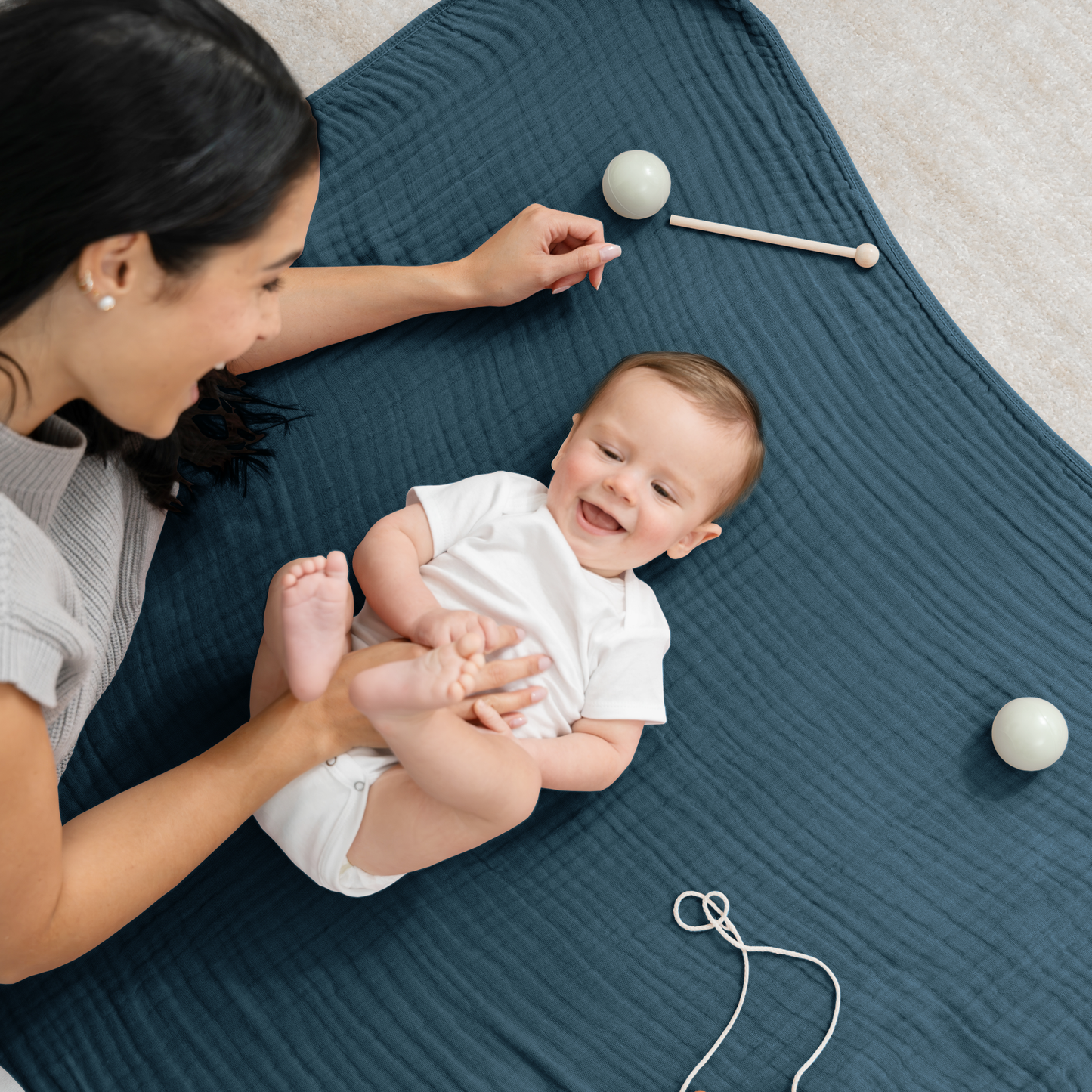 Baby Muslin Blanket in Neptune